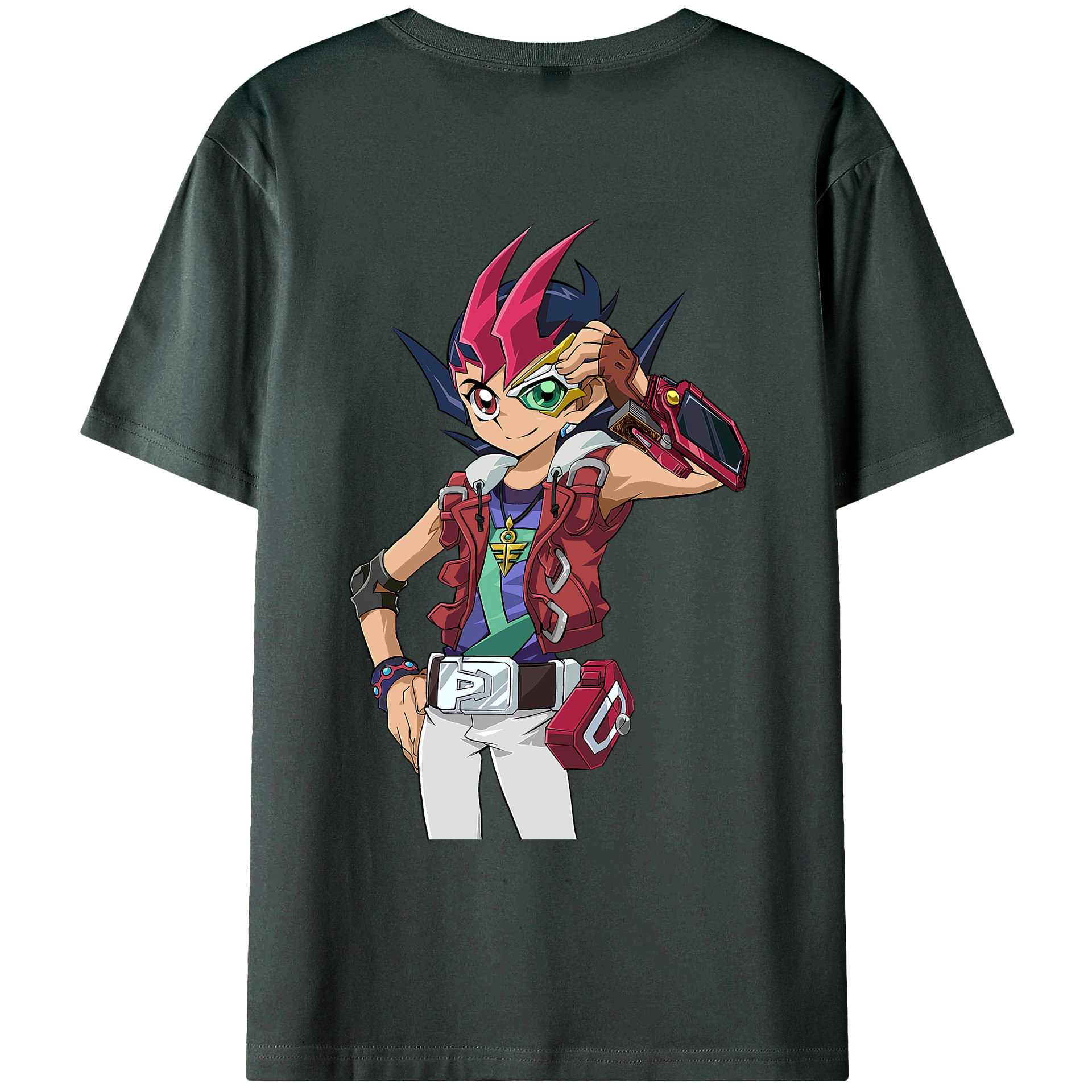 （画像用） 遊☆戯☆王 Yu-Gi-Oh! 綿100％ メンズ半袖Tシャツ（バックプリント） 通気性